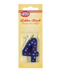 Tout neuf 😀 Dr.Oetker Bougie En Forme De Chiffre 4 1 Pièce/s - Décoration De Pâtisseries 👍