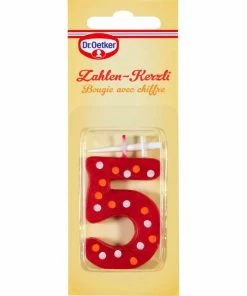 Grosses soldes 👏 Dr.Oetker Bougie En Forme De Chiffre 5 1 Pièce/s - Décoration De Pâtisseries 👍