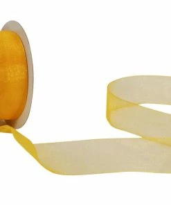 Promo 🔔 Spyk Ruban Cadeau Organsa 15 Mm X 8 M, Jaune - Emballage Cadeau 😀
