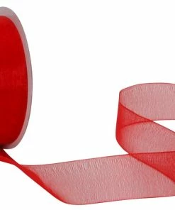 Meilleure affaire 💯 Spyk Ruban Cadeau Organsa 15 Mm X 8 M, Rouge - Emballage Cadeau ✔️
