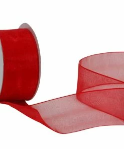 Bon marché 😍 Spyk Ruban Cadeau Organsa 25 Mm X 6 M, Rouge - Emballage Cadeau ❤️