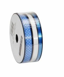 Budget 🧨 Spyk Ruban Cadeau Points 3 X 7 Mm X 7 M, Bleu/Blanc - Emballage Cadeau ✔️