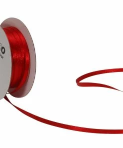 Sortie 🧨 Spyk Ruban Cadeau Satin 3 Mm X 8 M, Rouge - Emballage Cadeau 🔔