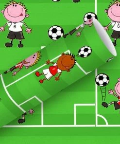 Sortie 🛒 Braun + Company Papier Cadeau Football 70 Cm X 2 M, 80 G/m², Multicolore - Emballage Cadeau 🥰