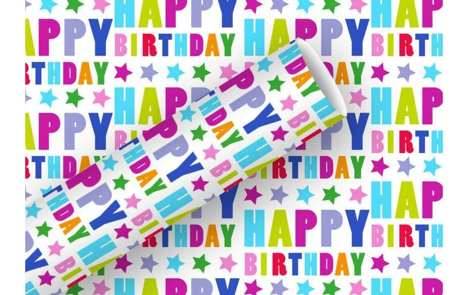 Meilleur prix ⌛ Braun + Company Papier Cadeau Happy 🥳 Birthday Stars - Emballage Cadeau 😉 3 Meilleur prix ⌛ Braun + Company Papier Cadeau Happy 🥳 Birthday Stars - Emballage Cadeau 😉