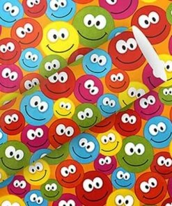 Coupon 🔔 Braun + Company Papier Cadeau Just Smileys 70 Cm X 2 M, 80 G/m², Multicolore - Emballage Cadeau 💯