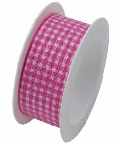 Meilleure vente 🌟 Braun + Company Ruban Cadeau Vichy 25 Mm X 2 M, Rose - Emballage Cadeau ⌛