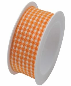 Acheter 😀 Braun + Company Ruban Cadeau Vichy 25 Mm X 2 M, Orange - Emballage Cadeau 😀