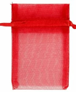 Promo 👍 Creativ Company Sac En Organza Organza 7 X 10 Cm 10 Pièces, Rouge - Emballage Cadeau 🧨