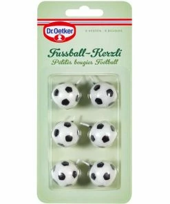 Nouveau 😉 Dr.Oetker Bougie Fussball 6 Pièces - Décoration De Pâtisseries ⭐