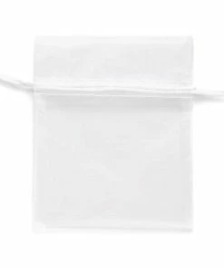 Nouveau 😀 Glorex Sac En Organza Organza 6 Pièces, Blanc - Emballage Cadeau 🥰