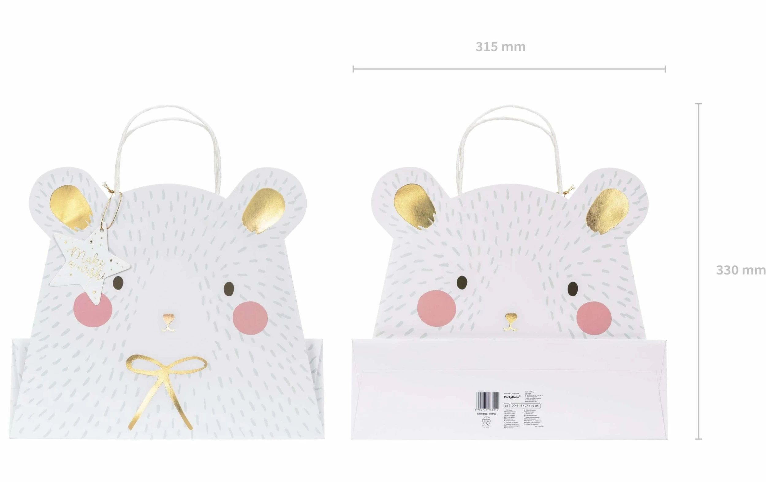 Offres 👏 Partydeco Sac Cadeau Ours Polaire 31,5 X 27 X 10 Cm, Blanc - Emballage Cadeau 😍 4 Offres 👏 Partydeco Sac Cadeau Ours Polaire 31,5 X 27 X 10 Cm, Blanc - Emballage Cadeau 😍 – Image 2