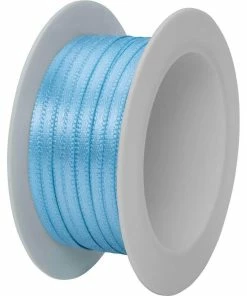 Meilleure affaire 🌟 Stewo Ruban Cadeau Double Satin 3 Mm X 5 M, Bleu Clair - Emballage Cadeau ⭐