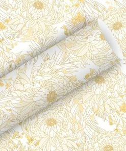 De gros 🤩 Braun + Company Papier Cadeau Coco 70 Cm X 1.5 M, Or/blanc - Emballage Cadeau 👏