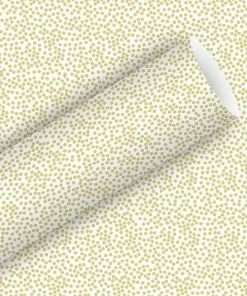 Grosses soldes 🎉 Braun + Company Papier Cadeau Minidots 70 Cm X 2 M, Blanc/Or - Emballage Cadeau ⌛