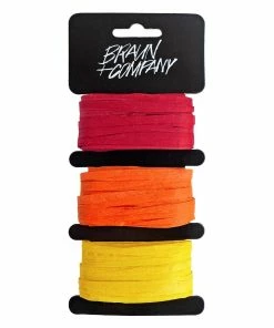 Tout neuf 🔥 Braun + Company Ruban Cadeau Raffia Orange Mix Par Couleur 10 Mètres - Emballage Cadeau ❤️