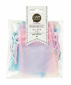 Vente flash 🛒 I AM CREATIVE Sac En Organza Baby 9 X 12 Cm, 6 Pièces - Emballage Cadeau 🧨