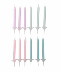 Budget 👍 Rico Design Bougie Set Pastell Avec Support, 24 Pièces - Décoration De Pâtisseries 🥰
