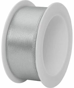 Promo 👍 Stewo Ruban Cadeau Double Satin 25 Mm X 3 M, Argenté - Emballage Cadeau 🥰