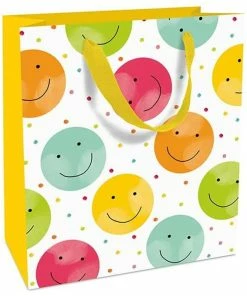 Coupon 🔥 Braun + Company Sac Cadeau Happy Smileys 26 X 36 X 13 Cm, Multicolore - Emballage Cadeau 🧨