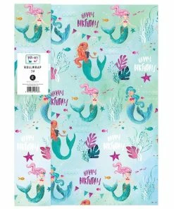 Coupon ✨ Cart Papier Cadeau Sirène 1 Rouleau, 70 Cm X 3m - Emballage Cadeau 🥰