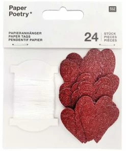Bon marché 🧨 Rico Design Étiquette Pour Cadeau Coeur Glitter, 24 Pièce/s, Rouge - Emballage Cadeau 😀