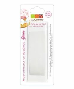 Sortie ⌛ ScrapCooking Décoration Alimentaire Ruban De Satin Blanc - Décoration De Pâtisseries 🎁