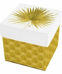 Meilleur prix 🎉 Braun + Company Carton Cadeau Palm Leaf Blanc/Doré - Emballage Cadeau ⌛