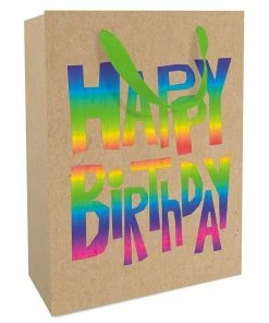 Vente flash 🎉 Braun + Company Sac Cadeau Rainbow 🎂 Birthday 25 X 33 X 11 Cm, Multicolore - Emballage Cadeau ⌛