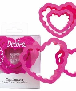 Decora magasin 14 Promo ⭐ Decora Kits D’emporte-pièces 4 Pièces, Cœur Décoré - Emporte-pièce 🤩