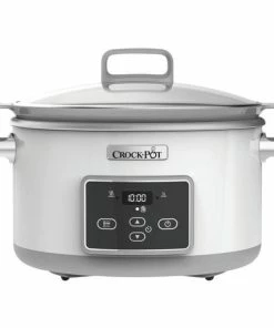 Promo 😀 Crock-Pot Duraceramic 5l Blanc - Appareils Gourmets ⌛