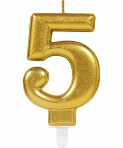 Vente flash 👍 Amscan Bougie En Forme De Chiffre Nummer 5, 1 Stück - Décoration De Pâtisseries 🔔